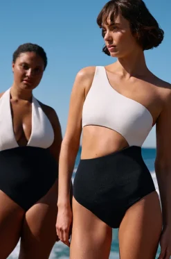 Versa Rib One Shoulder One Piece|Jets Hot