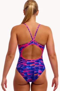 Warped Waves Diamond Back One Piece|Funkita New