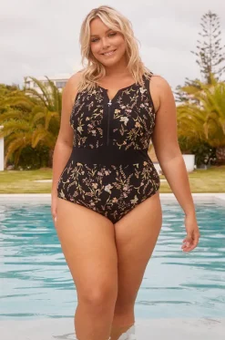 Zip High Neck One Piece|Capriosca Online